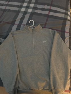 Alo Grey Quarter Zip Pullover Top