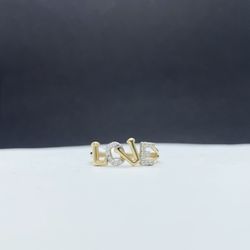 14k Solid Gold Love Ring