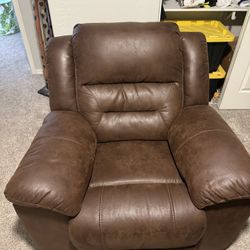 Living Spaced Leather Recliner 
