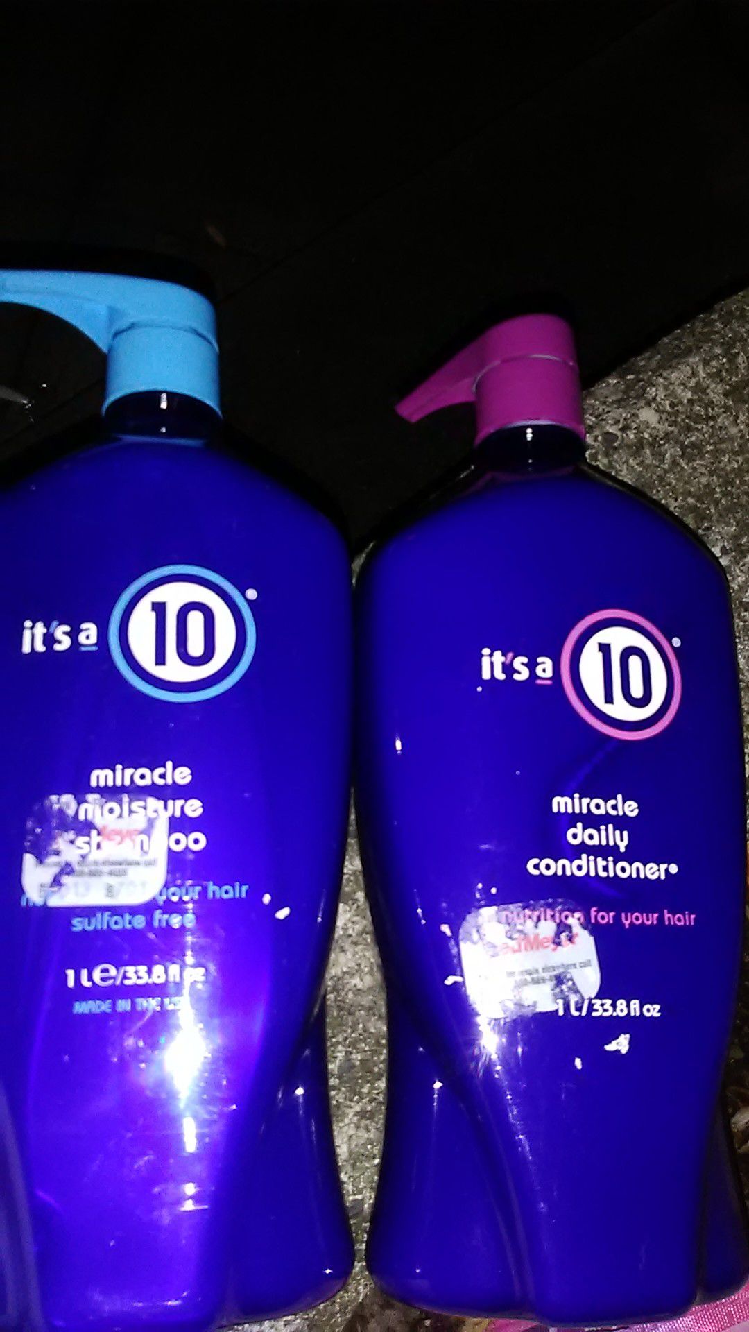 It's a 10 miracle moisture shampoo in conditioner 33.8 oz bottles