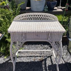White rattan Desk
