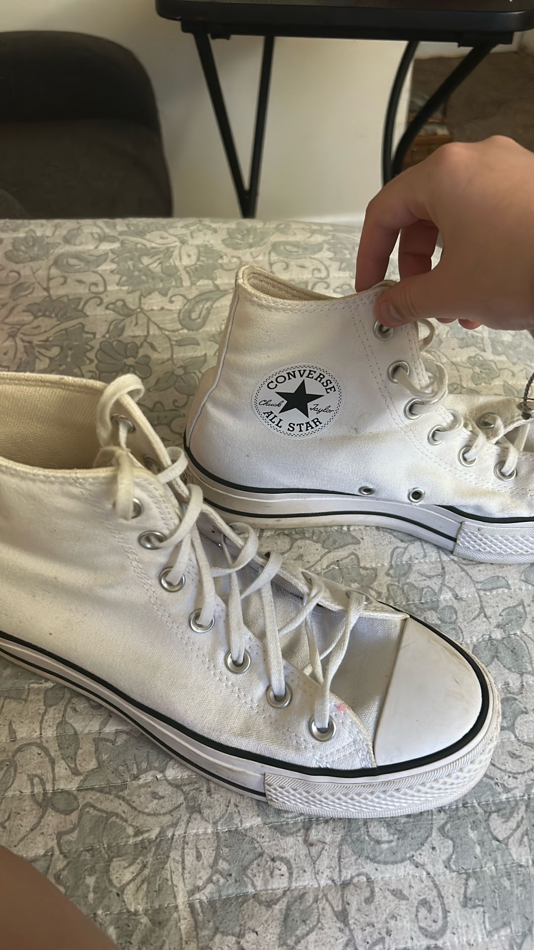 White Platform Converse