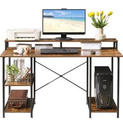 Rustic Brown 55in Desk Like New Condition 