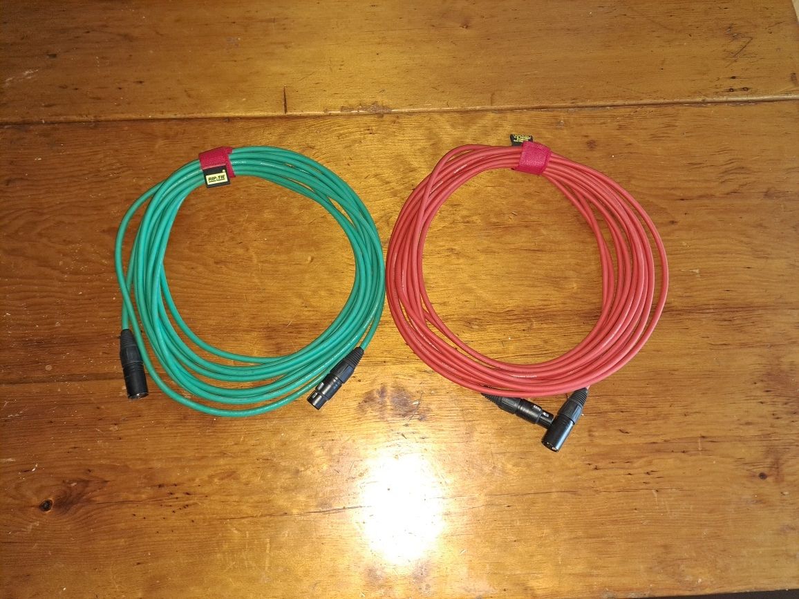 2 Proffessional Microphone Cables 25 Ft