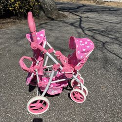 Kids baby doll double  stroller