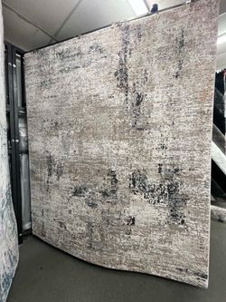 Large Abstract Area Rug Ivory Black Beige