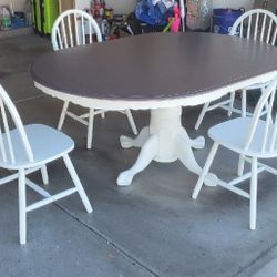 Wood Dining Table Set with 4 Chairs