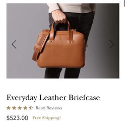 Designer Tan Leather Briefcase Harber London