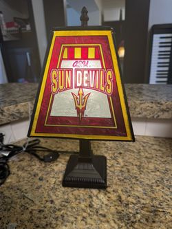 Tiffany Stained Glass Style ASU Sun devils Desk Light Lamp Arizona State University Ncaa