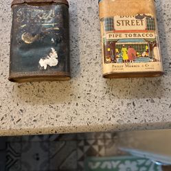 Old tobacco tins. 