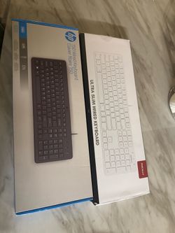2 Slim Wired Keyboards – HP + Macally Bundle