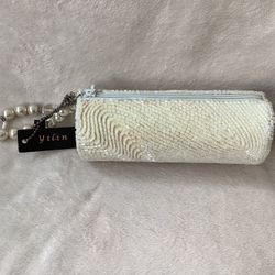 Elegant Yulin White Beaded Evening Bag(Good Condition)