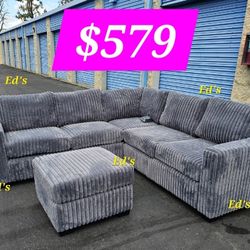 BRAND NEW 4PCS SECTIONAL SOFA SET WITH OTTOMAN AND ACCENT PILLOW INCLUDED $579