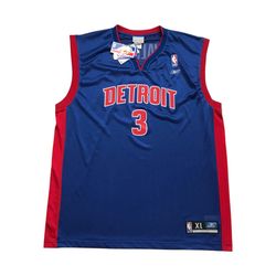 Reebok Detroit Pistons Ben Wallace Jersey XL Mens Blue #3 Vintage NBA Y2K BNWT