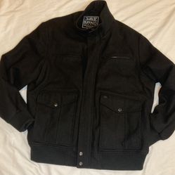 Buffalo by David Bitton Black Wool Blend Heavy Coat Jacket Peacoat XXL