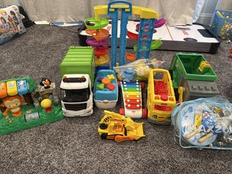 Toddler Toy Lot – Trucks, Xylophone, School Bus & More