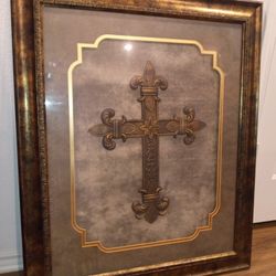 Beautifully Framed Cross Wall Art Decor