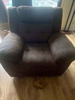 Brown electric couch and recliner