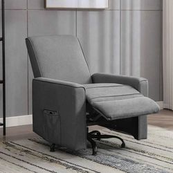 Recliner Chair with 360 Degree Swivel, Upholstered Push Back Recliner Sofa, Modern Nursery Recliner, Single Recliner Sofa