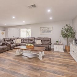 Luxury Leather Cinema Seating | Modular Sectional w/ Storage Drawers