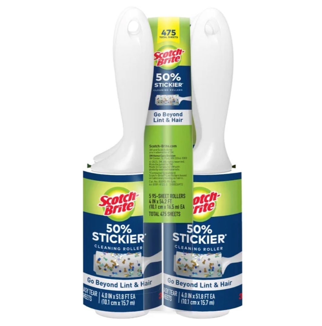 🔥NEW🔥 Scotch-Brite Lint Roller, 95-count, 5-pack