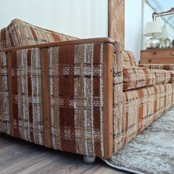 1970s Plaid Sofa Bed – Retro Mid-Century Sleeper Couch70s Mid-Century - Delivery