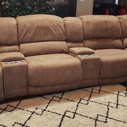Sectional Power Reclining Sofa  6 Pcs. Fabric  