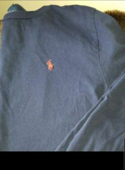 Polo RL Ralph Lauren Navy Long Sleeved Shirt with Red Horse - Size Boys 14/16 or Men's S