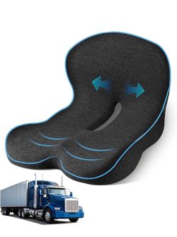 Truck and Car Driver Seat Cushion, Memory Foam L-Shaped Ergonomic Cushion for Office Chairs, Comfort & Support for Long Sitting - Used