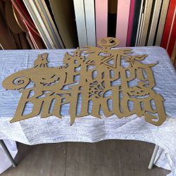 Nightmare Before Christmas 3’ Wood Laser Cut 