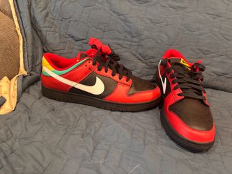 Nike Dunk Low Sneakers Red Black Multicolor