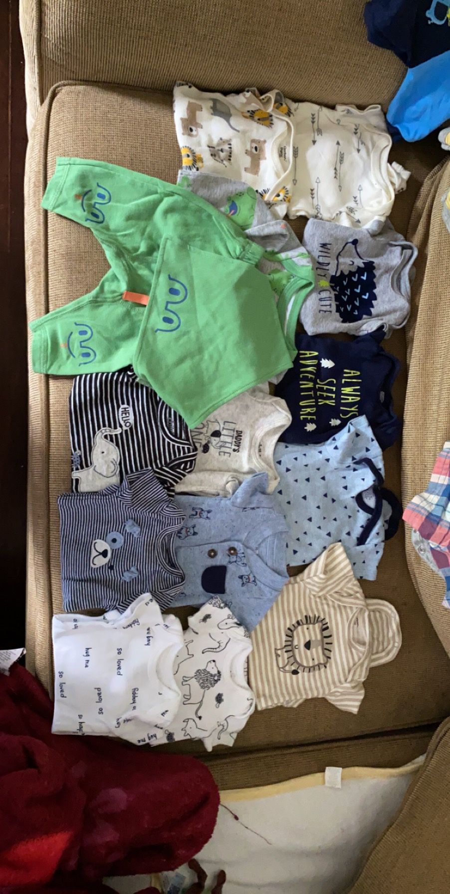 Carter, Gerber, and Cat & Jack Preemie/NB boys 19 item lot