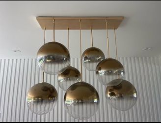 West Elm Sculptural 7-Light Globe Chandelier – Gold Ombre & Brass