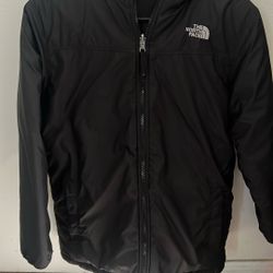 Reversible Black North Face Jacket With hoodie Size Large Youth 14/16 