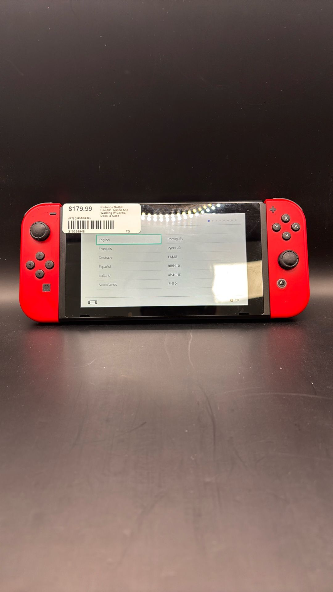 NINTENDO SWITCH WITH CORDS DOCK AND CASE