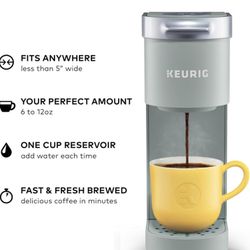 K-Mini Single Serve K-Cup Pod Coffee Maker, 6 to 12oz Brew size, with Cord Storage, Perfect for Small Spaces, Studio Gray