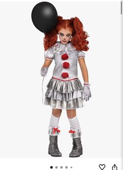 Girls Pennywise Clown Halloween Costume