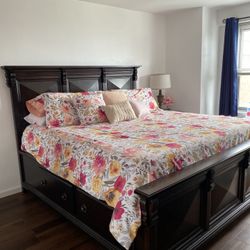 King Size Bed, Matching Night Stand And Tv Stand 