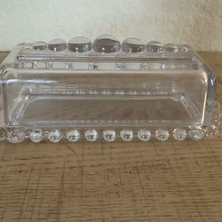 Imperial Glass Beaded Butter Dish