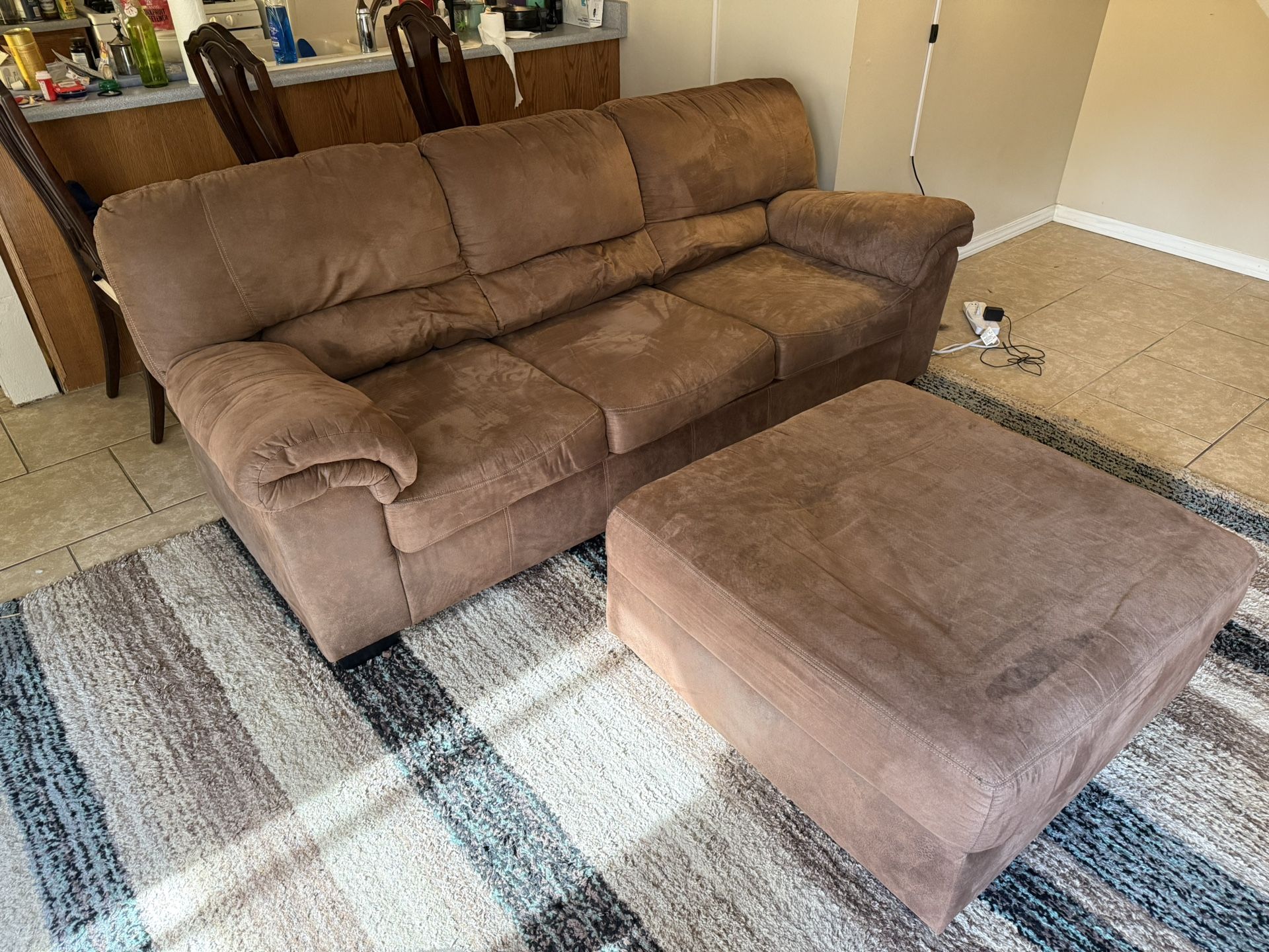 Brown Couch w/ Ottoman