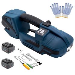 HIGHTOP Electric Strapping Machine with LCD Screen 2 * 4000mah Battery,Portable Electric Banding Tool for 1/2-5/8Inch PP PET Straps,Automatic Pallet P