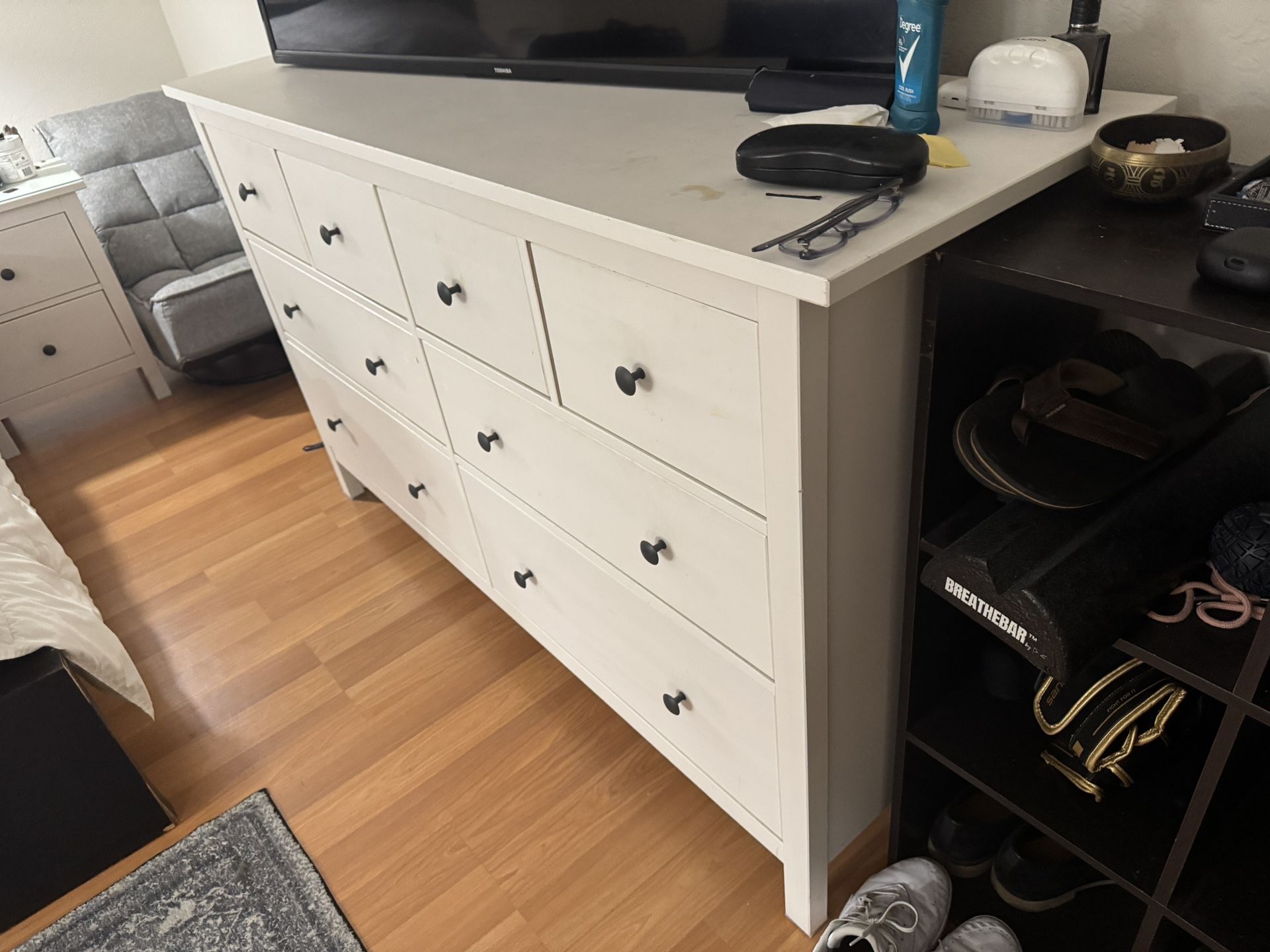IKEA HEMNES 8 drawer dresser - white stain - solid wood