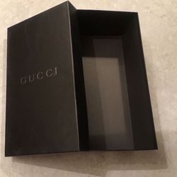 Black With Raised Silver Gucci Logo Empty Shoe Box 14” By 8” By 5”