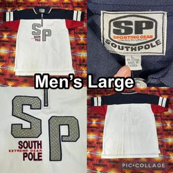 Vintage Y2K SouthPole 3D Holographic Polo Jersey Men’s Large HIP HOP STREETWEAR