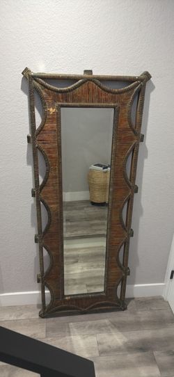 Carved wood mirror