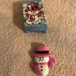 Vintage 1974 Avon Wee Willy Winter Snowman Pin Pal Fragrance Glace With Box