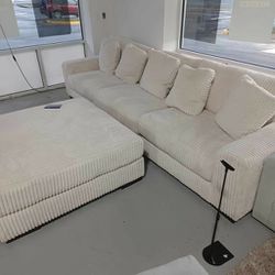 Lindyn Ivory White Cloud Soft Cozy Luxury Deep Seating Modular Sectional Sofa