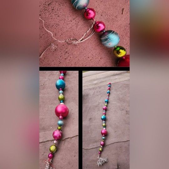 Giant Outdoor plastic Christmas ball garland 17 feet Long or can be cut into two 8.5' long pieces