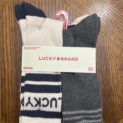 NWT Lucky Brand men’s crew socks 5 pairs
