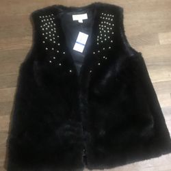 New Michael Kors Fur Vest Size L